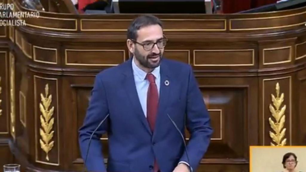 Sergio Gutiérrez en un momento de su intervención en el Congreso.