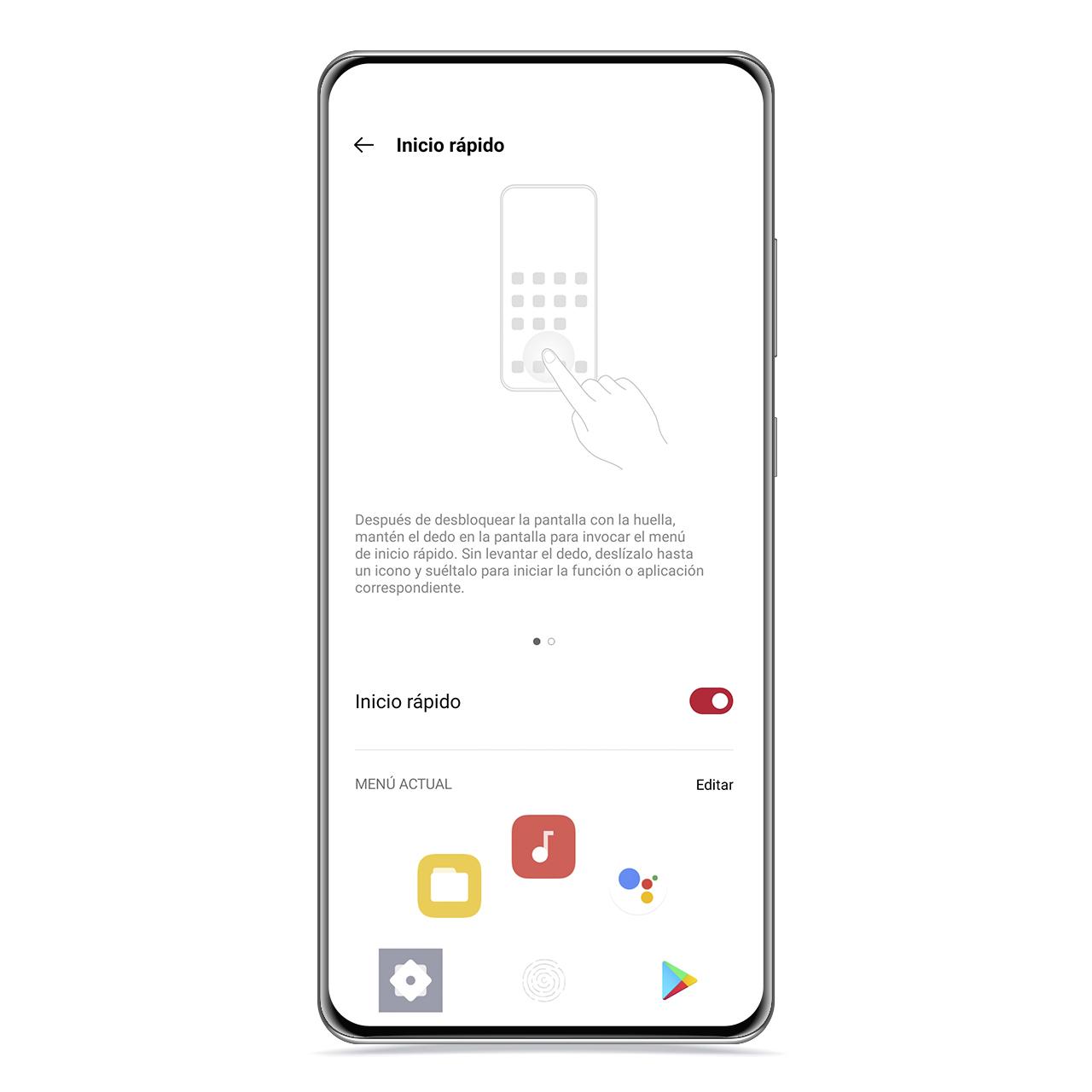 Apariencia de inicio rápido en realme
