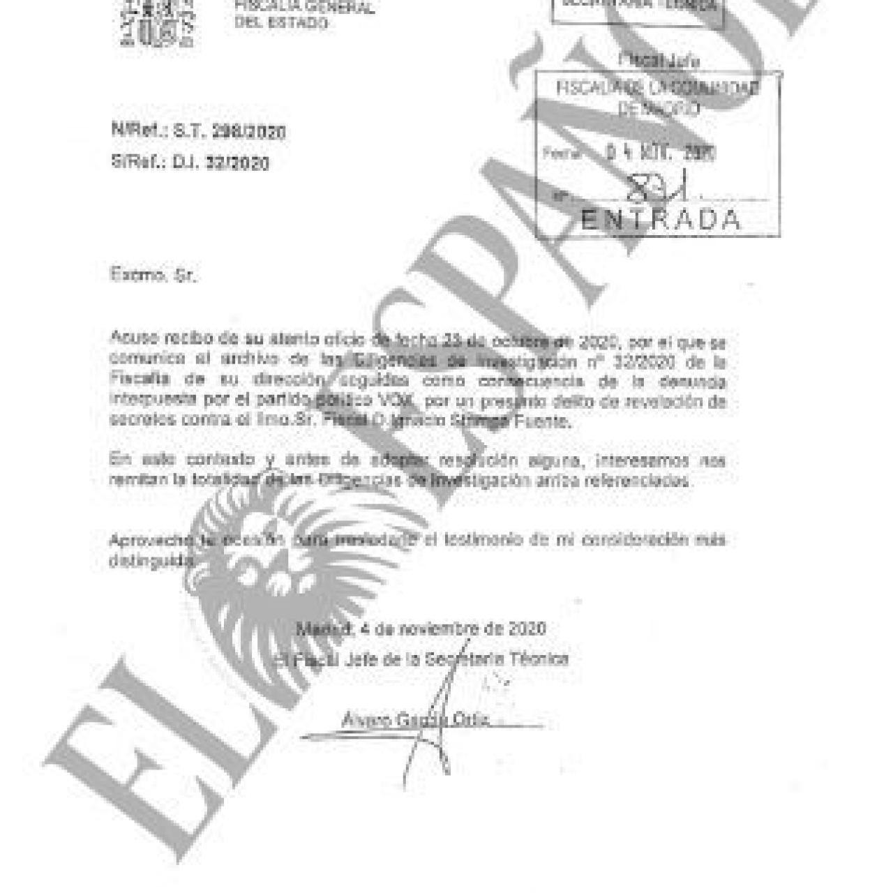 Segundo freno al archivo./