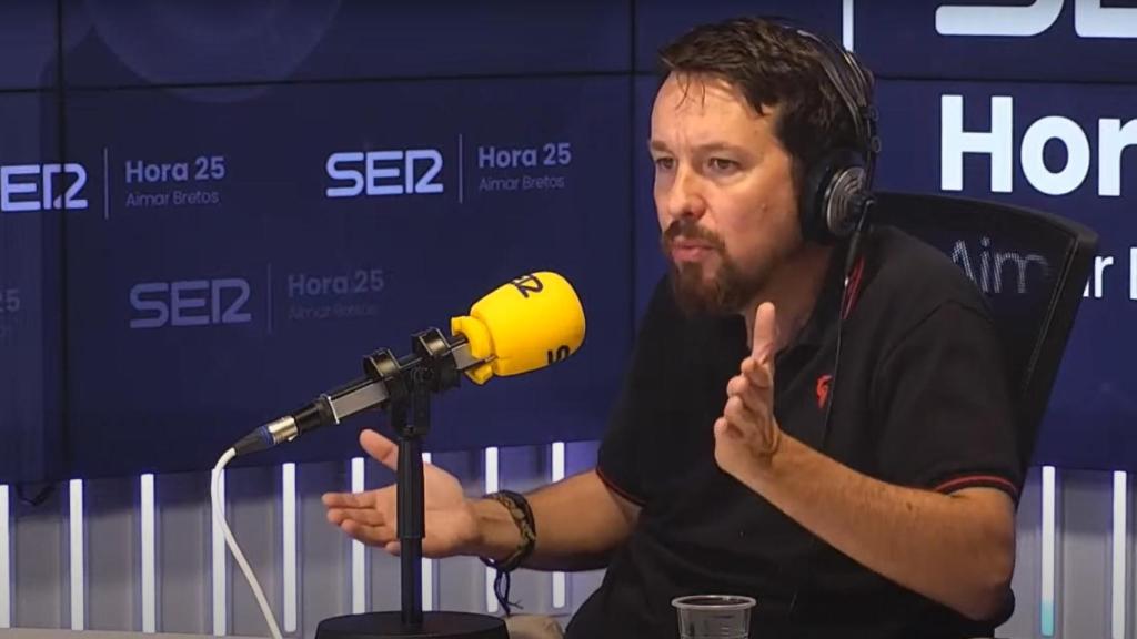 Pablo Iglesias, exvicepresidente del Gobierno y exsecretario general de Podemos, en la Cadena SER.