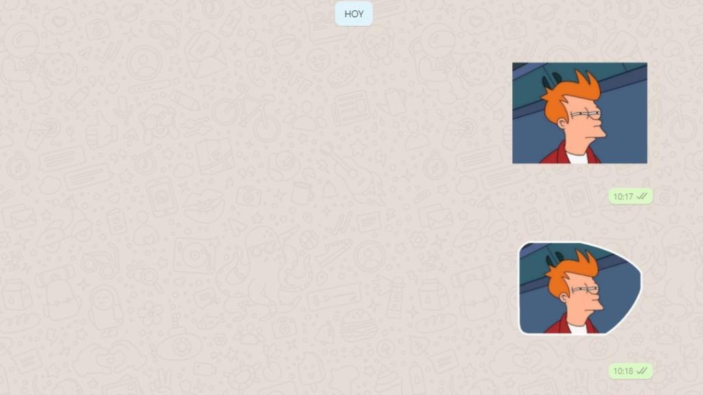 Conversación con stickers personalizados