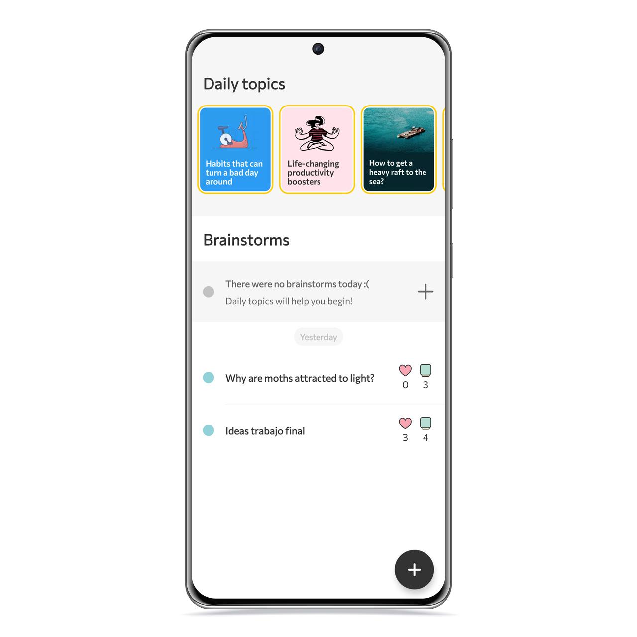 Pantalla principal de Brainstorm