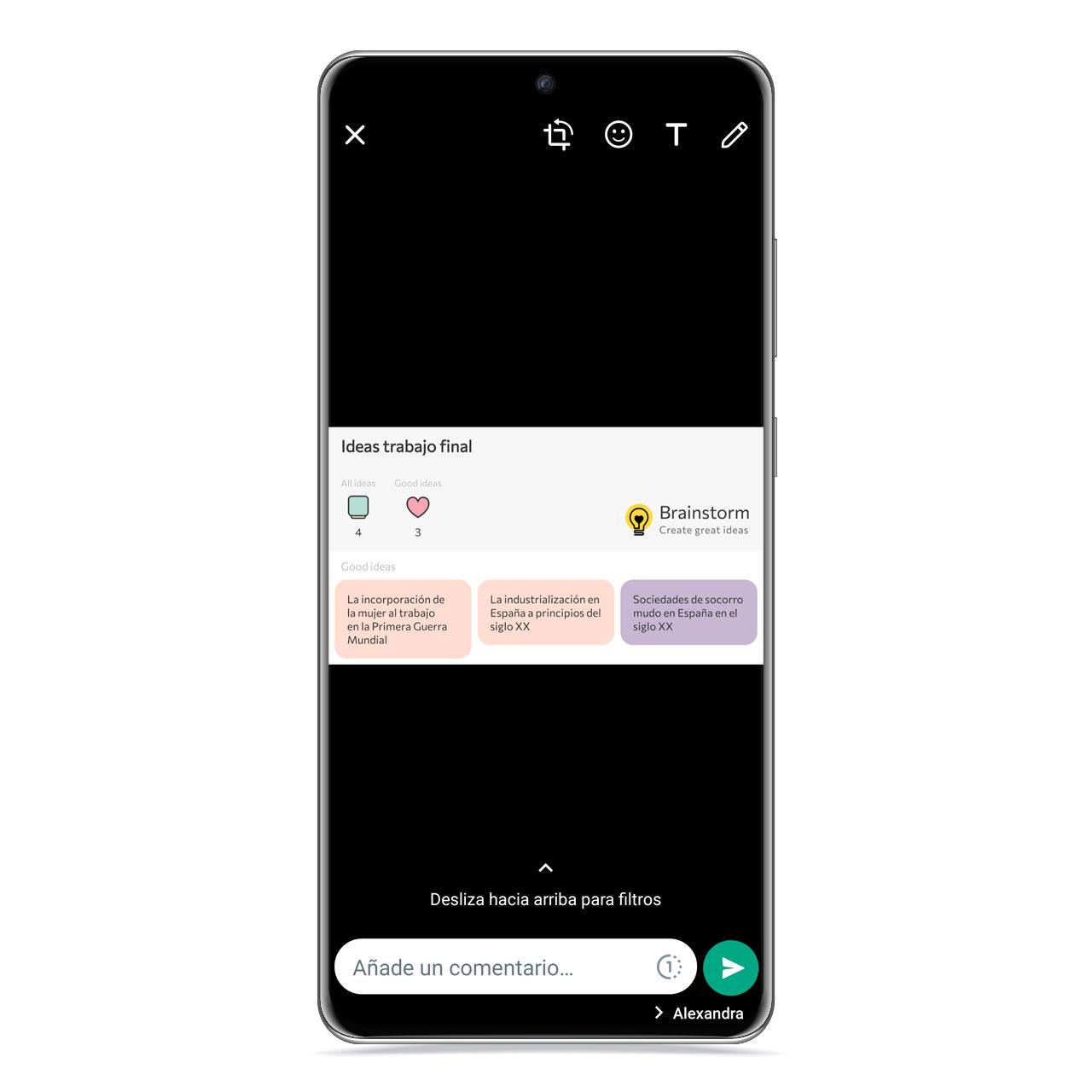 Compartir tablero en Brainstorm
