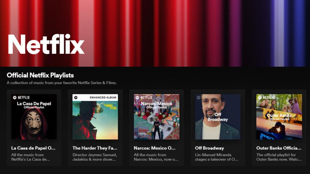 Hub de Netflix en Spotify