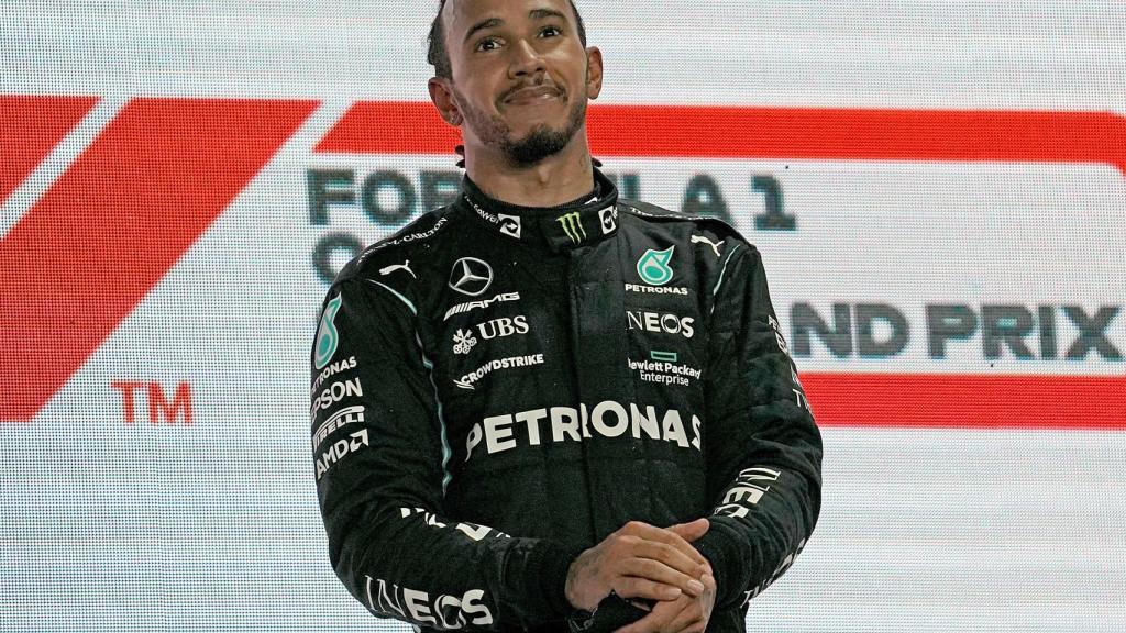 Lewis Hamilton, en el podio del Gran Premio de Catar 2021