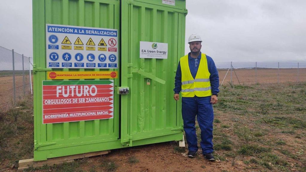 Vicente Merino el día de comienzo de las obras de la biorrefinería de Barcial del Barco
