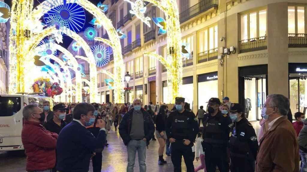 Imagen del dispositivo de seguridad del año pasado en la calle Larios de Málaga.