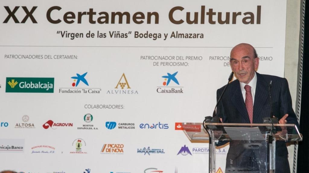 Rafael Torres, presidente de Virgen de las Viñas, en un momento de su intervención.