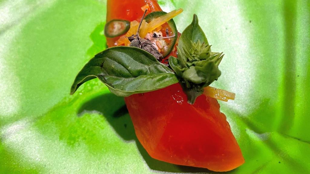 Papaya de La Calabacera en el menú de Ana Ros en Inspirational