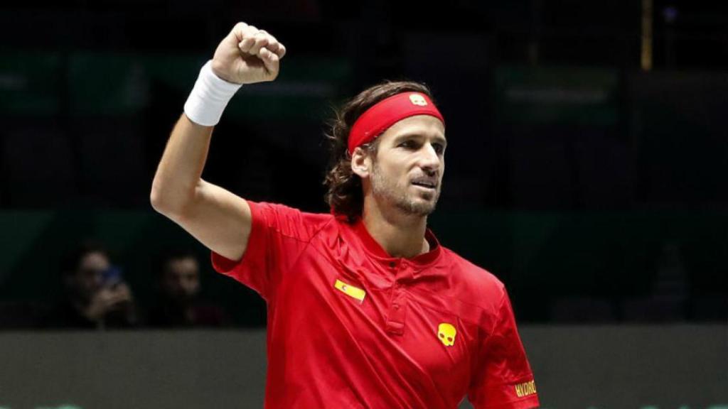 Feliciano López, durante un partido de la Copa Davis