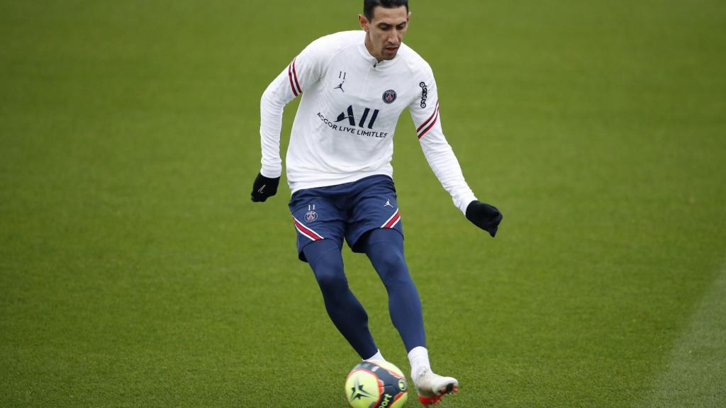 Ángel Di María entrenando con el PSG