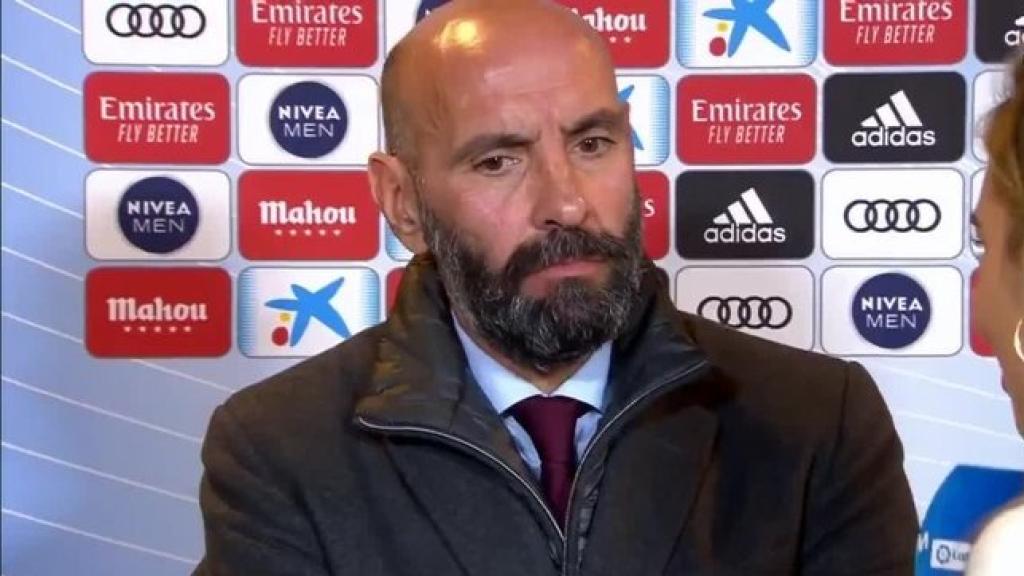 Monchi, en zona mixta del Santiago Bernabéu
