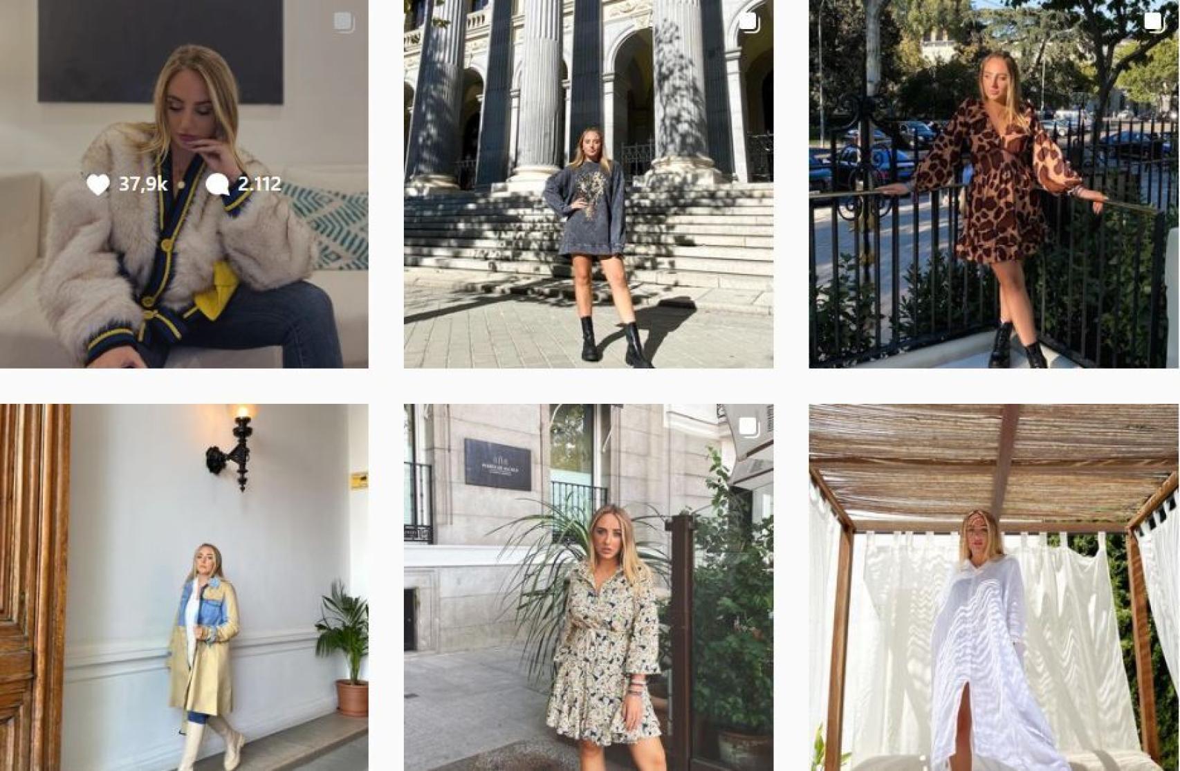 Captura de las últimas publicaciones que muestra Rocío Flores en su perfil de Instagram.