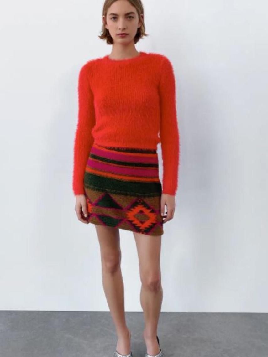 Jersey efecto pelo de Zara.