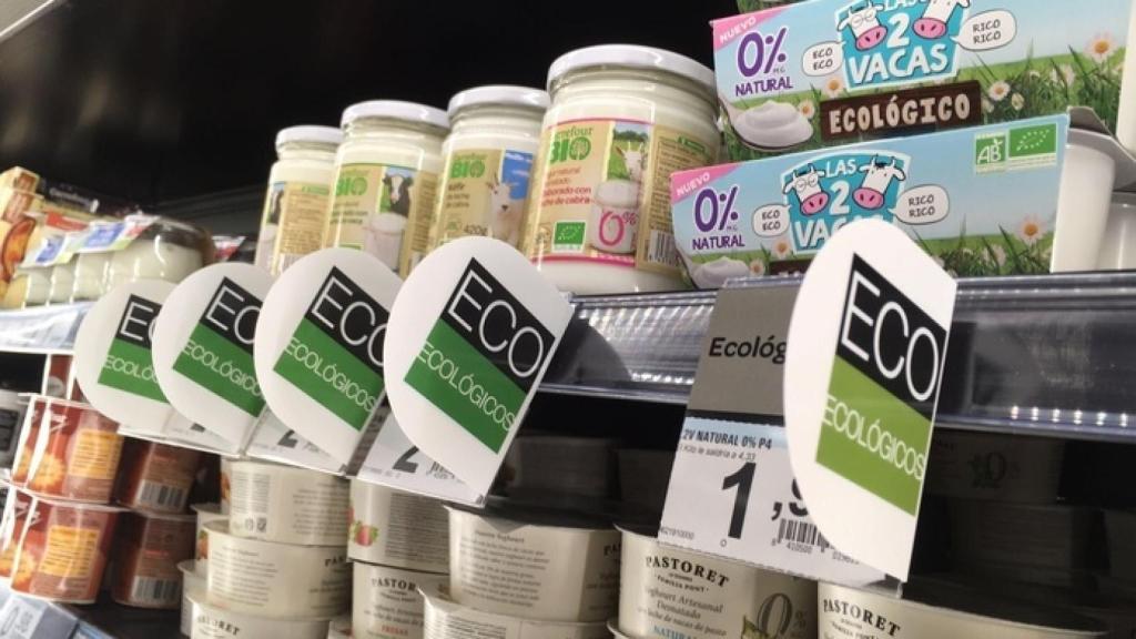 Los productos ecológicos en el supermercado.