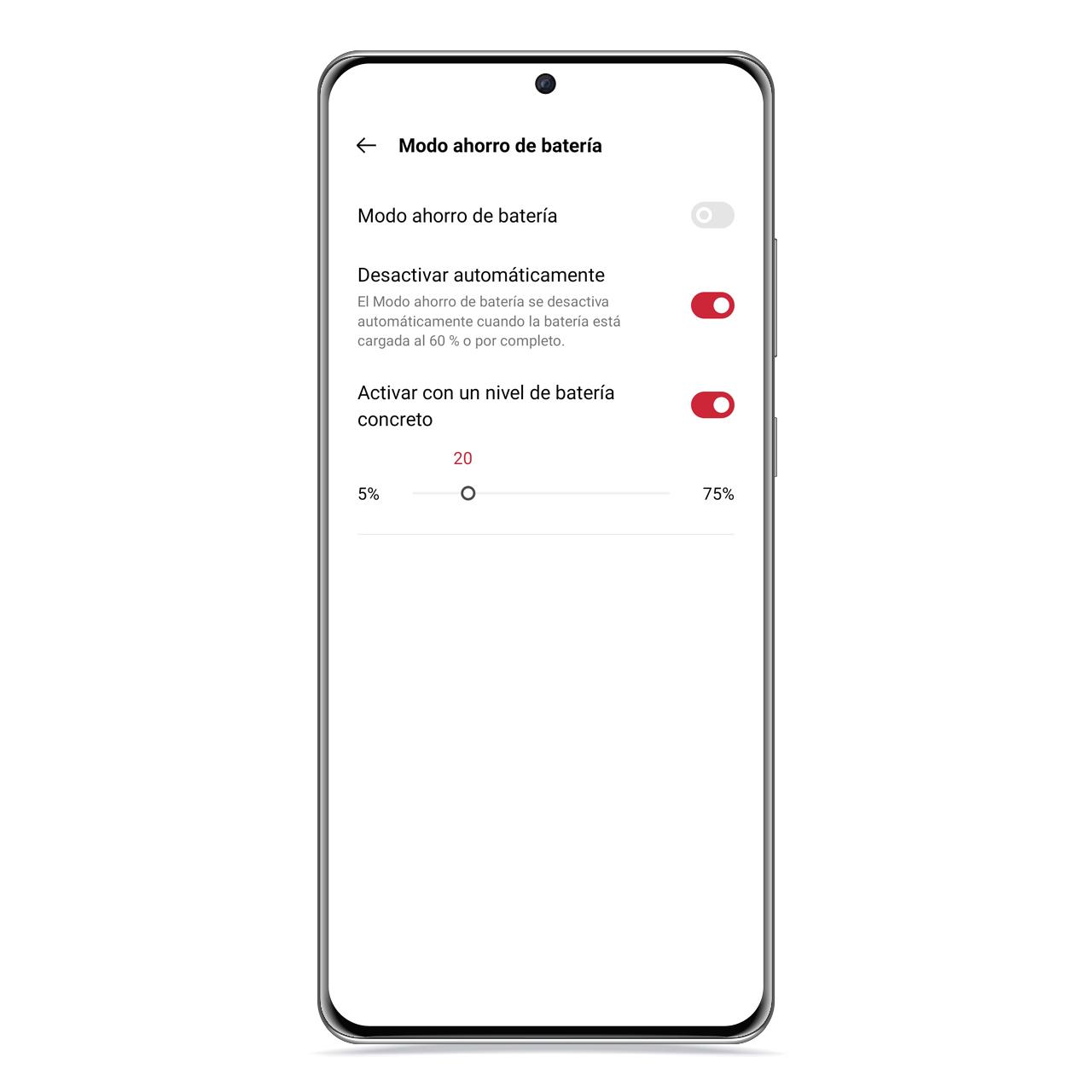 Modo ahorro de batería realme