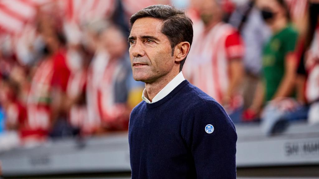 Marcelino García Toral, en un partido del Athletic en la temporada 2021/2022