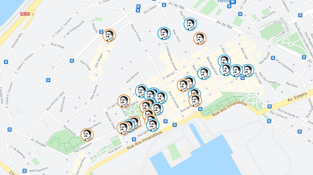 Mapa interactivo de la Ruta Modernista: Fuente: Web oficial.