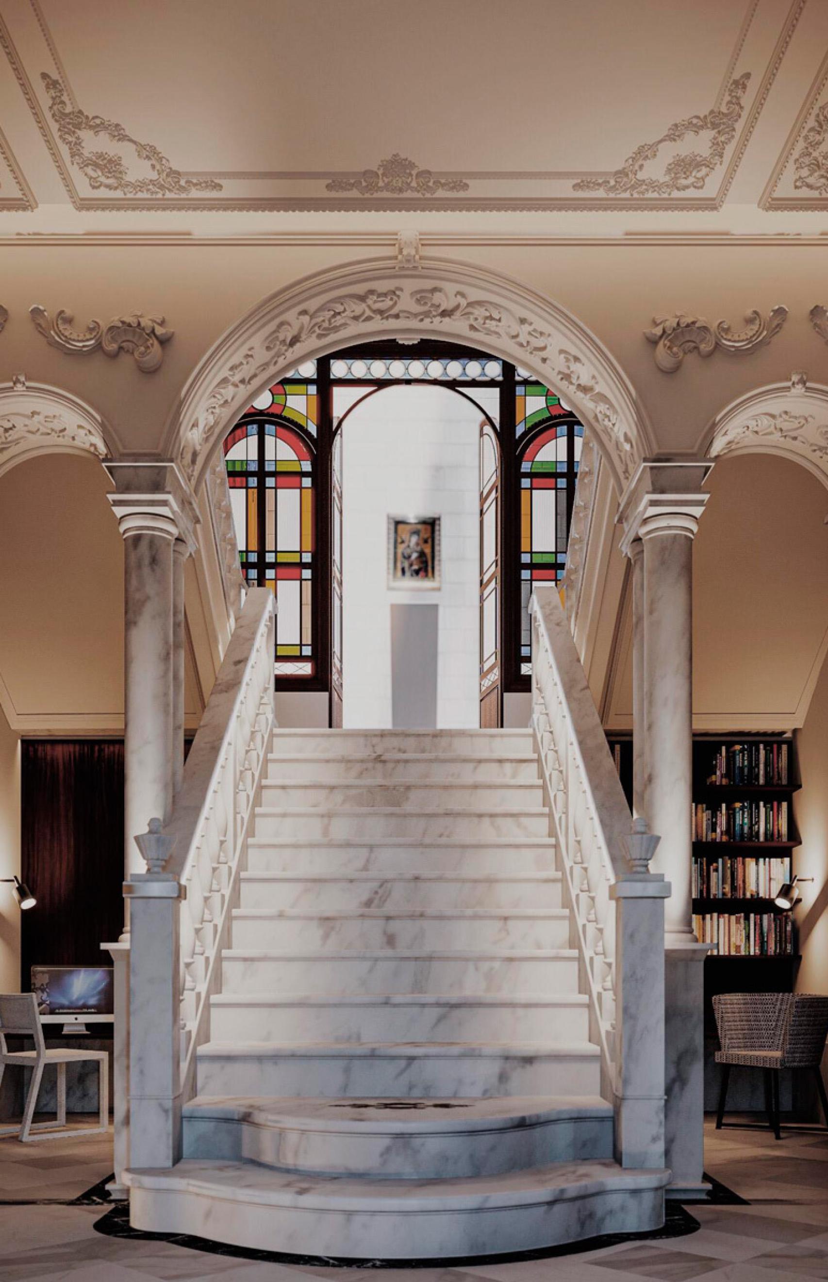 Escalera principal del palacete.