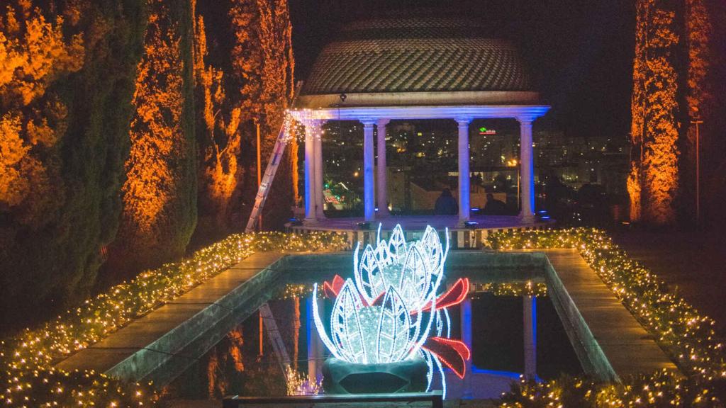 Uno de los puntos del recorrido navideño por el Jardín de la Concepción de Málaga.