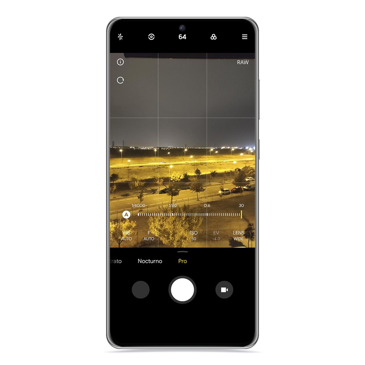 Modo pro para sacar fotos de exposición prolongada