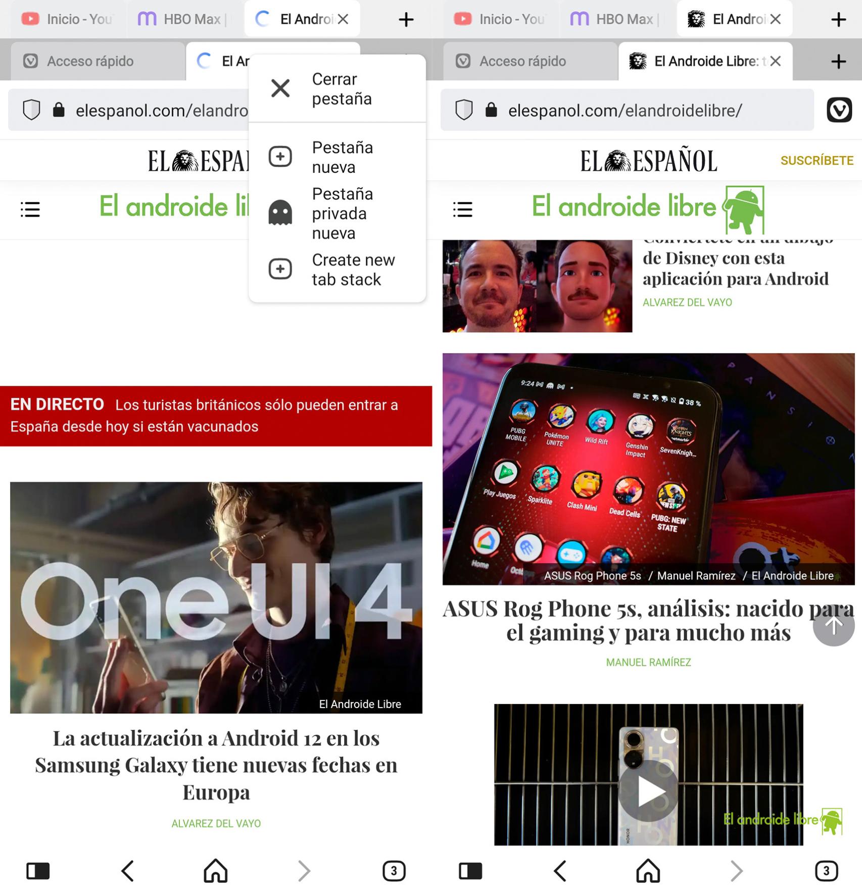 Vivaldi 5.0 para Android