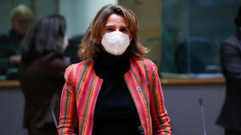 La vicepresidenta tercera, Teresa Ribera, durante la reunión de ministros de Energía de la UE de este jueves