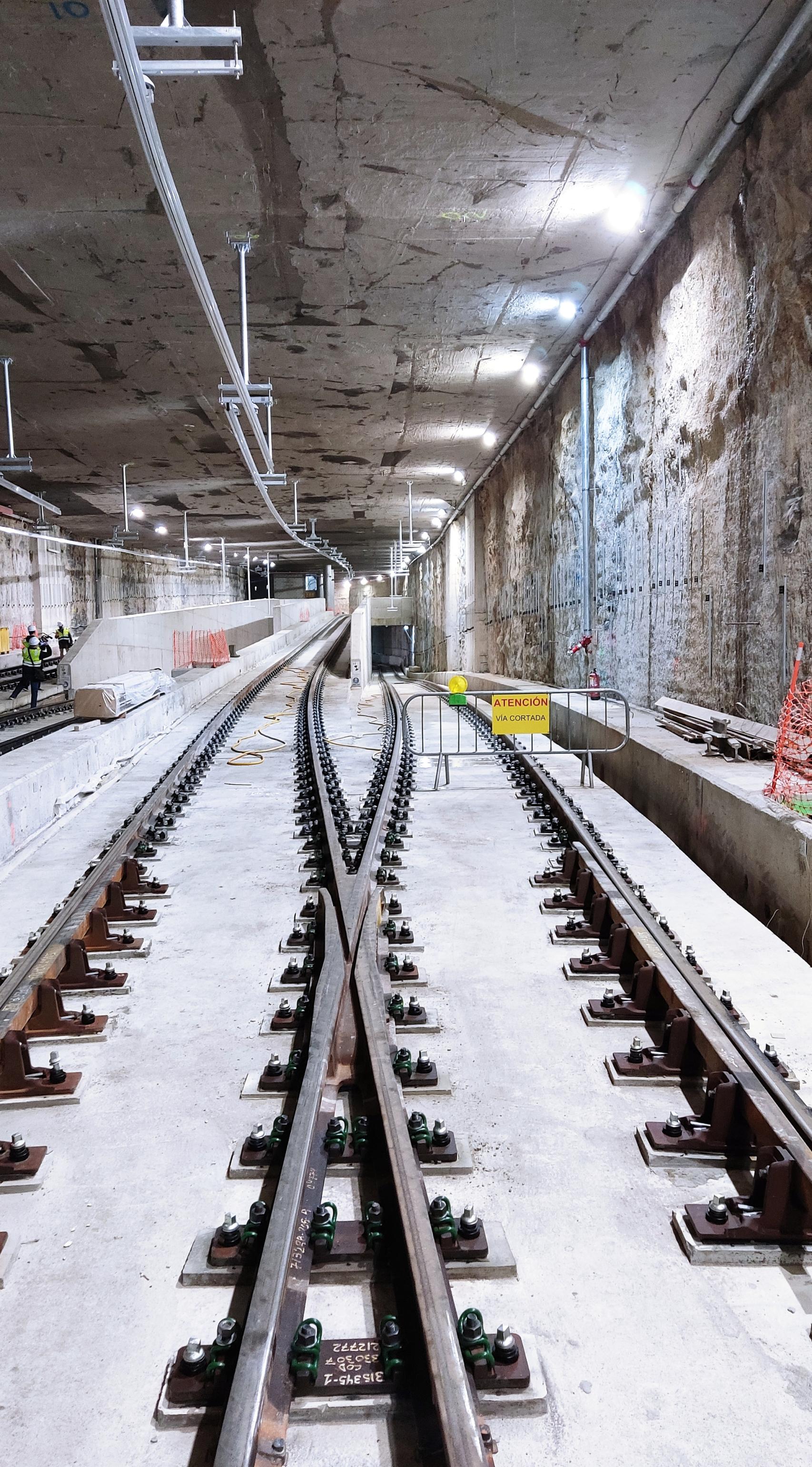 Imagen de las vías del Metro de Málaga.