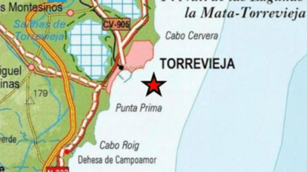 Imagen del punto exacto del epicentro.