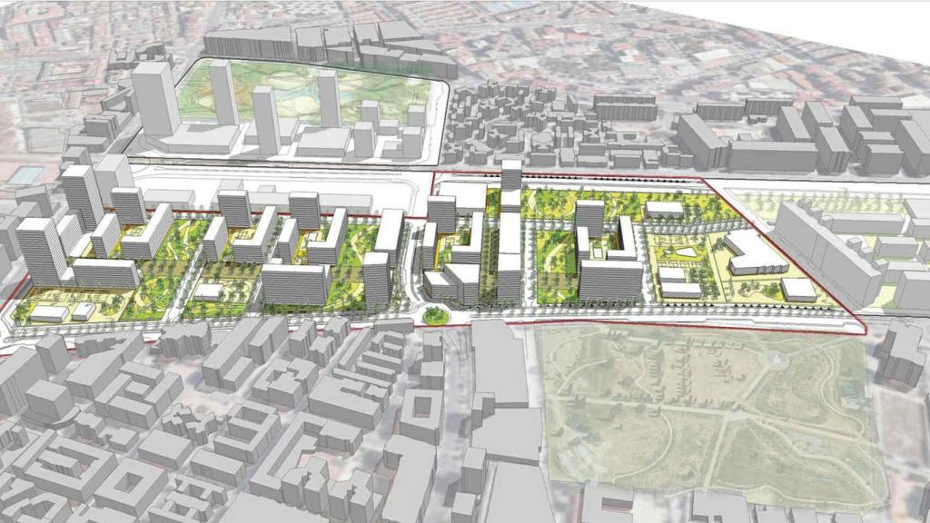 Ordenación planteada para los suelos de San Rafael, en Málaga.