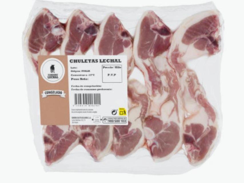 Chuletas de cordero de lechal