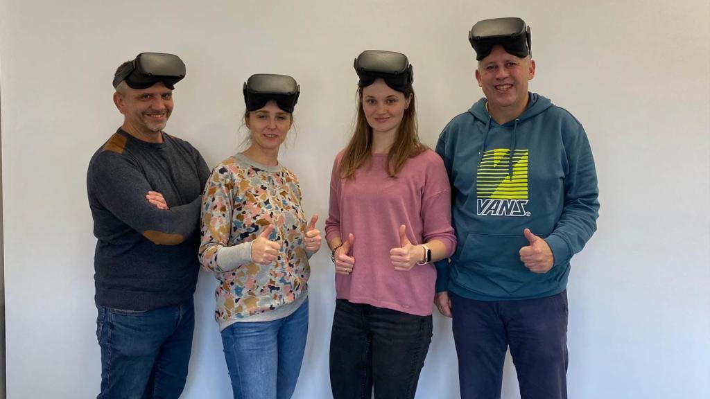 Grzegorz Zwolinski, Dorota Kaminska -coordinadora del proyecto-, Anna Laska-Leśniewicz e Íñigo Cuiñas.