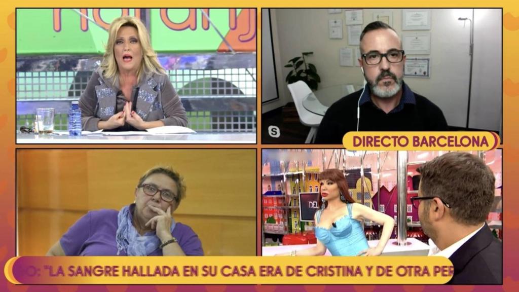 Óscar Tarruella analizando en 'Sálvame' el caso de la muerte de La Veneno.