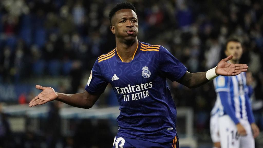 Vinicius celebra su gol a la Real Sociedad