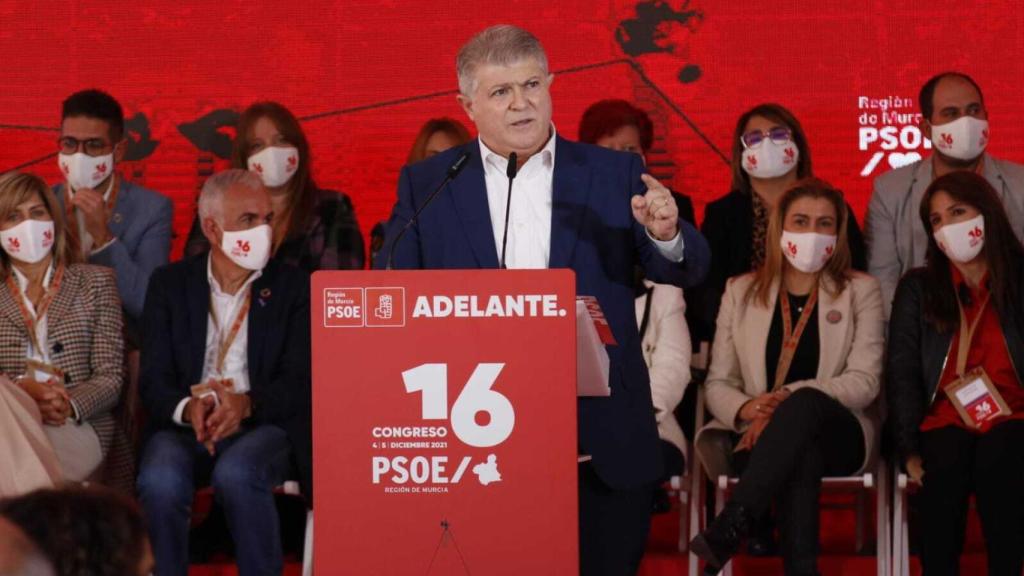 El nuevo secretario general del PSOE de la Región de Murcia, José Vélez, este sábado, en el Cuartel de Artillería.