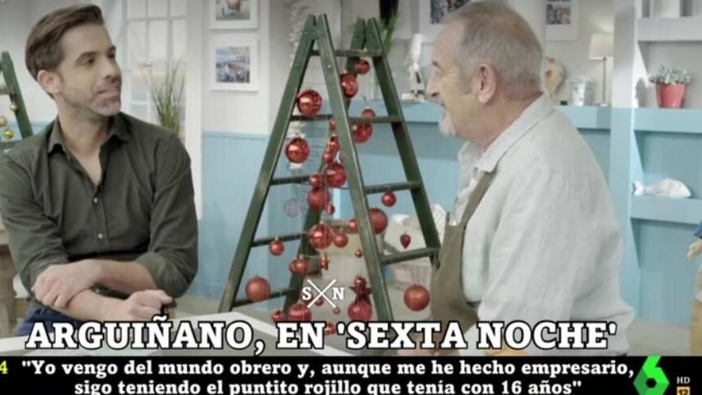 Karlos Arguiñano junto a José Yélamo en 'La Sexta Noche'.