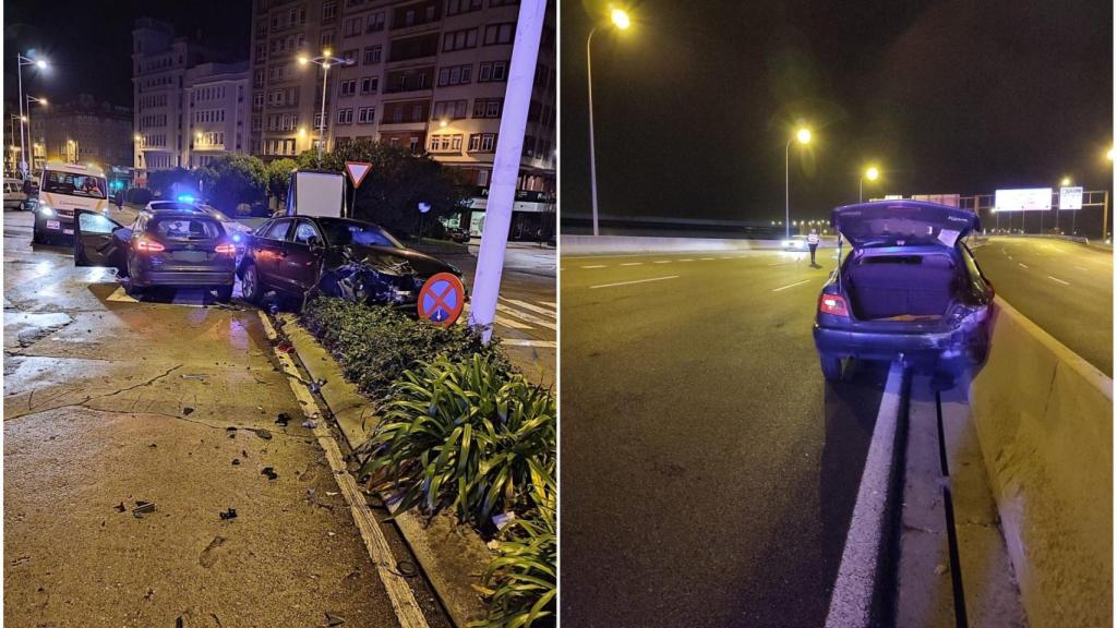 Accidentes esta pasada madrugada en A Coruña