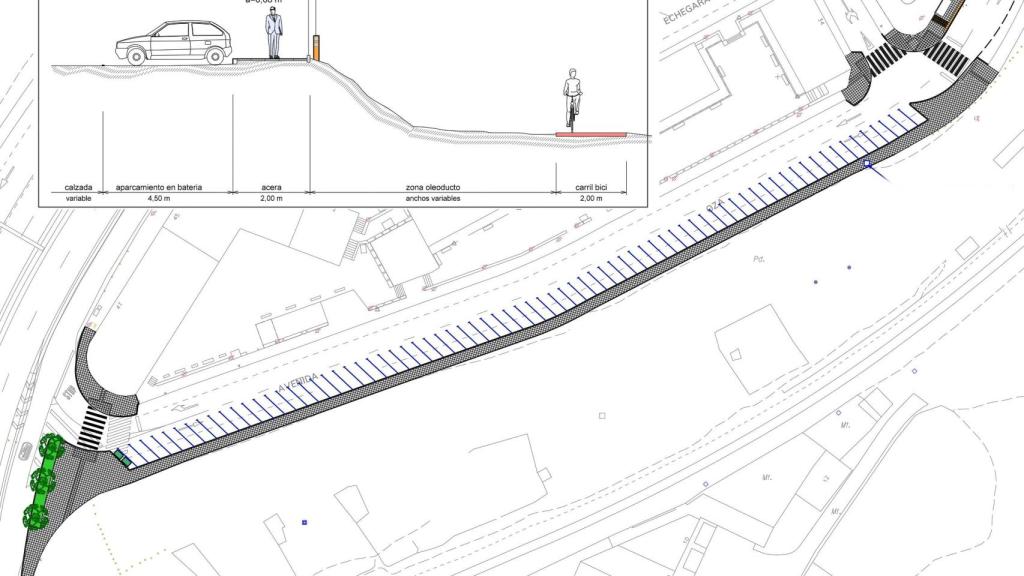 Plano de la obra en la avenida de Oza en A Coruña.