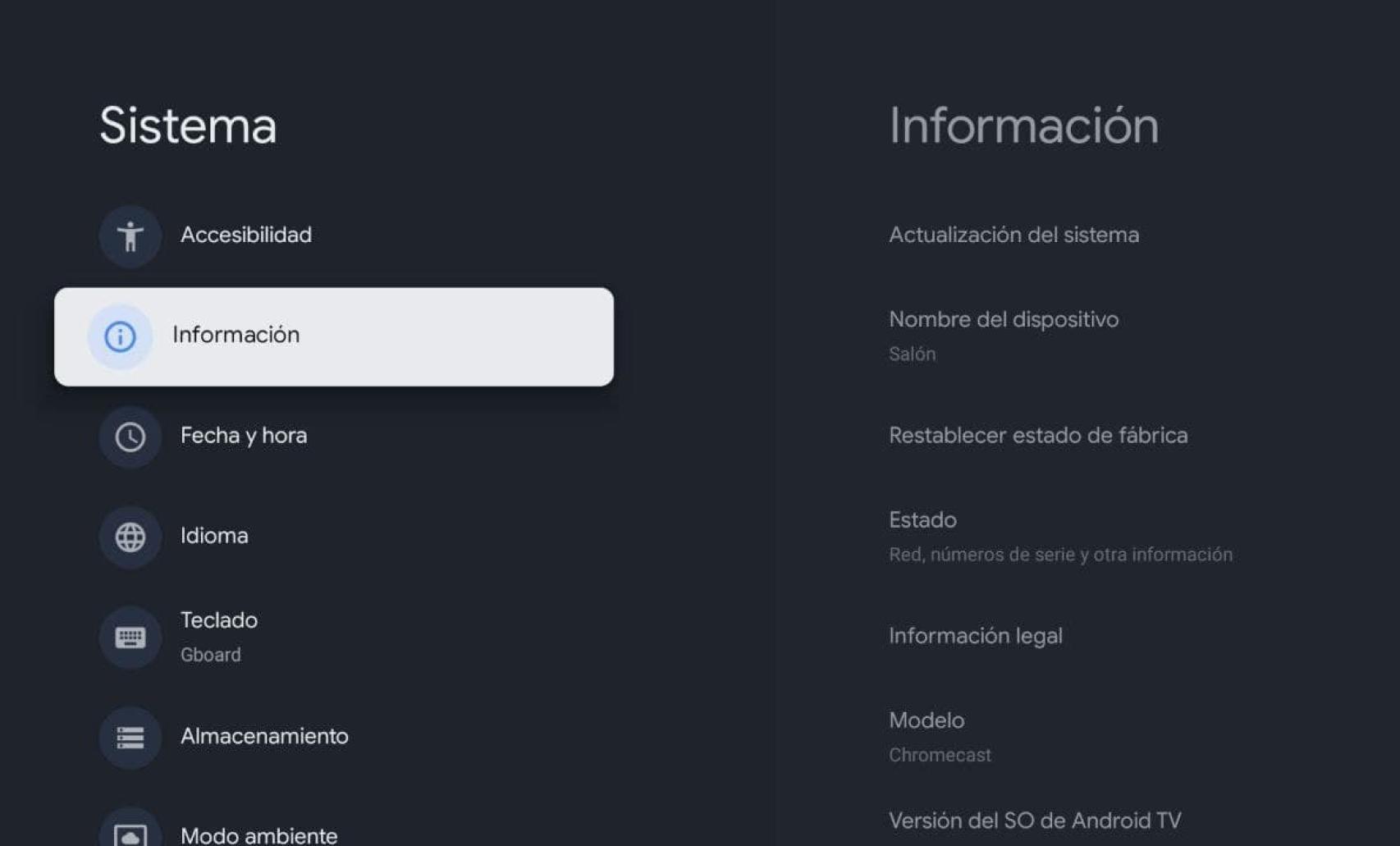 Actualizar Chromecast con Google TV