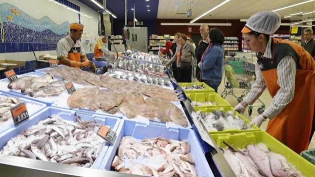 Una pescadería de un supermercado Mercadona.