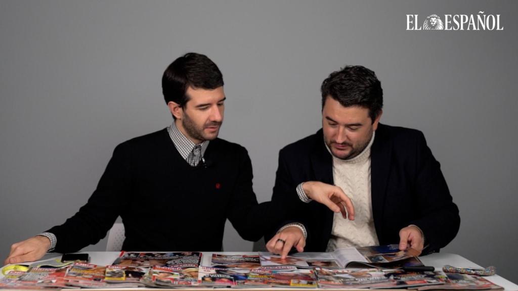 Raúl Rodríguez y Jesús Carmona durante la grabación del kiosco rosa en vídeo.