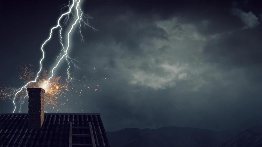 relámpago rayo casa