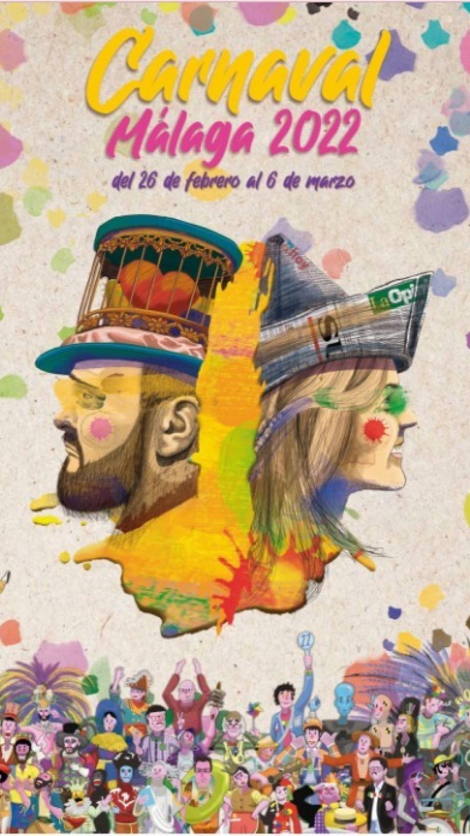 El cartel del Carnaval de Málaga 2022.