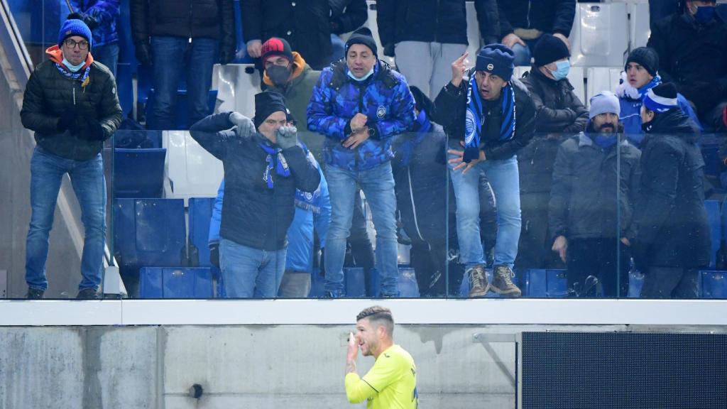 Alberto Moreno, durante el Atalanta - Villarreal.
