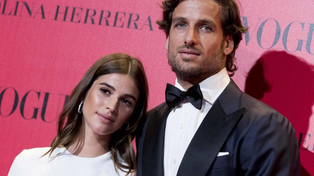 Feliciano López y Sandra Gago en un evento en Madrid.