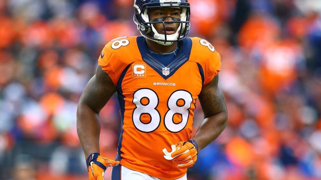 Demaryius Thomas durante un partido con los Denver Broncos