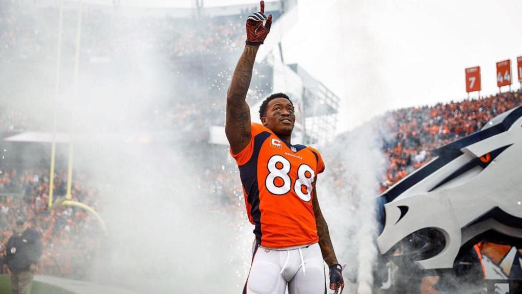 Demaryius Thomas, durante un homenaje con los Denver Broncos
