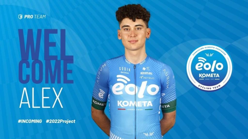 Cartel de anuncio del fichaje de Alex Martin por el EOLO Komenta