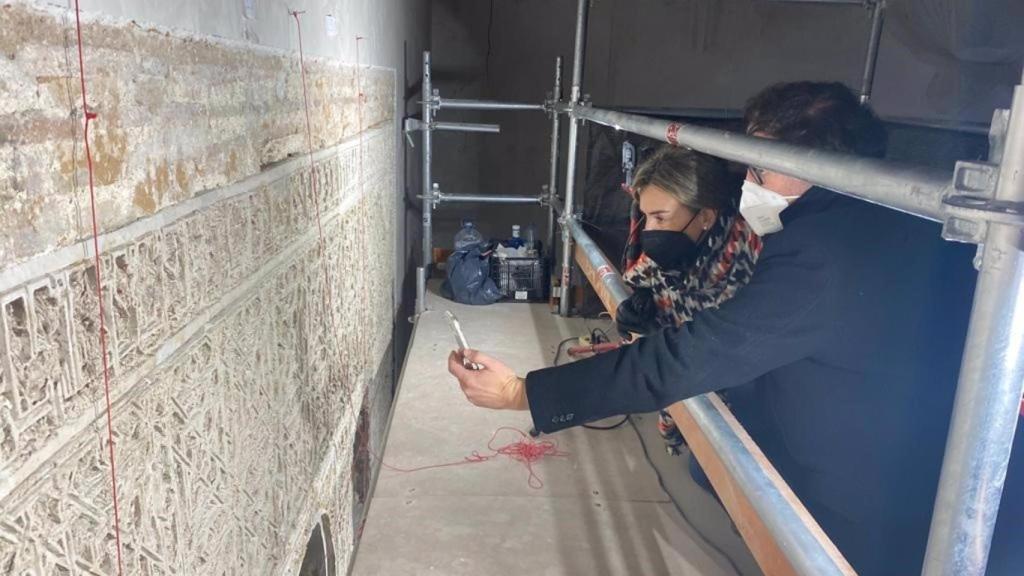 La alcaldesa de Toledo, Milagros Tolón, este domingo en el Corral de Don Diego