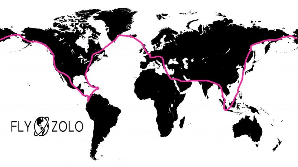 La ruta prevista por parte de Zara Rutherford